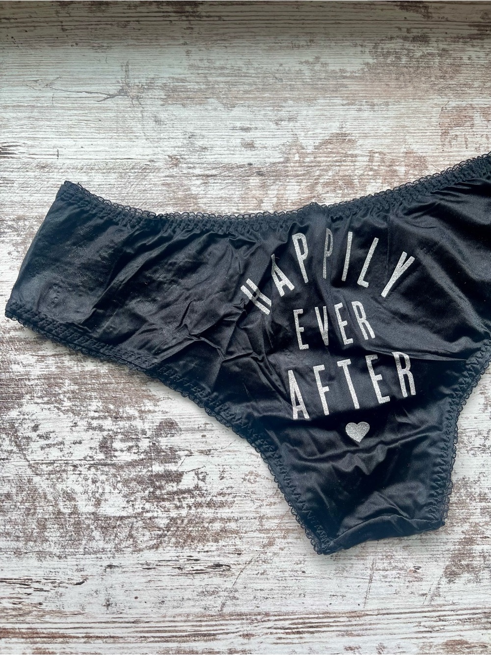 VS Bridal Black 'Happily Ever After' Bikini Panty S